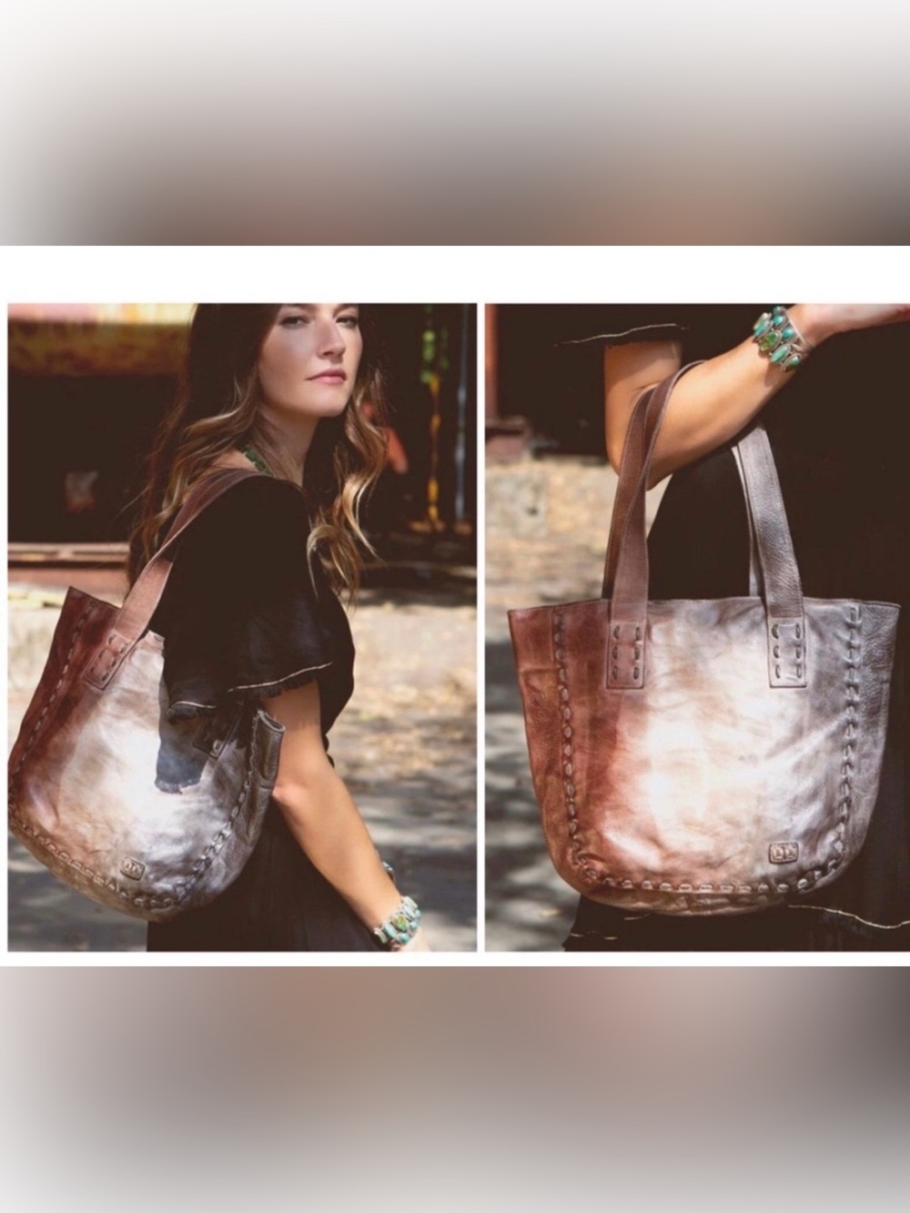 NWOT Bed Stu Leather Stevie Tote Shoulder Bag Starry Night Retail $265 - Picture 13 of 13